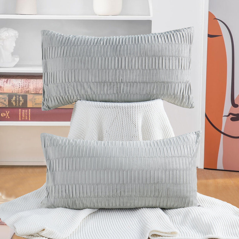 Housses de coussin en velours plissé, Argent