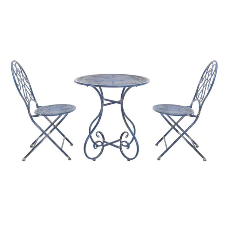 Craciuna 2 - Person Patio Dining Set with Round Table, Mossy Blue