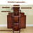 41.34"Brown Solid Wood Rubberwood Entryway Cabinet,2-drawer