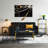 Crown Black Oak Bookshelf with Gold Iron Frame-250954436