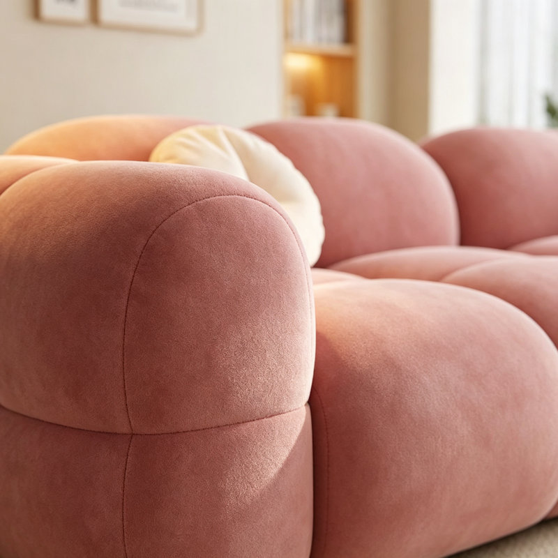 Garavan, 94.5" W, Pink Suede