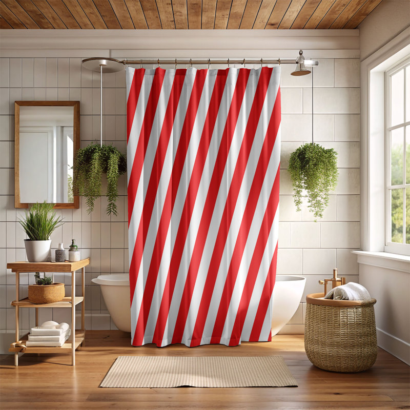 Stars and Stripes - Rideau de douche standard 1 pièce, H 74 po x l 71 po