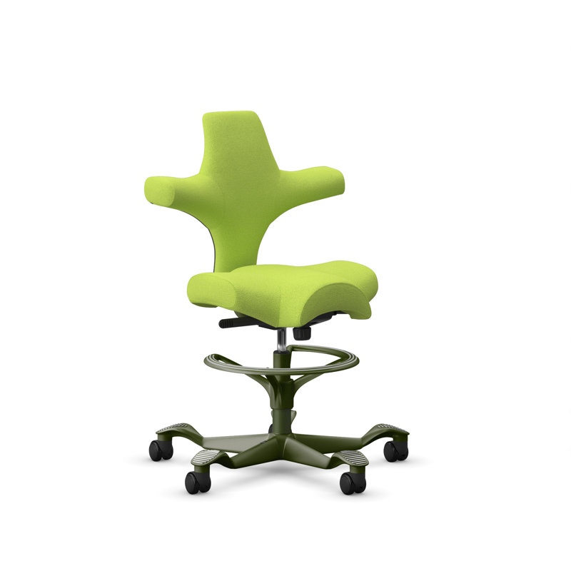HÅG Capisco Adjustable Sit-to-Stand Height Chair, Sit-to-Stand, Moss Green, Bright Green