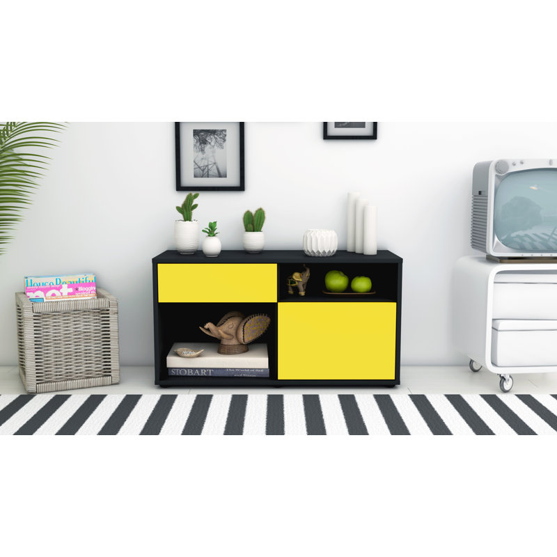 Stephan 92 cm W Chest of Drawers, Yellow / Matte Anthracite