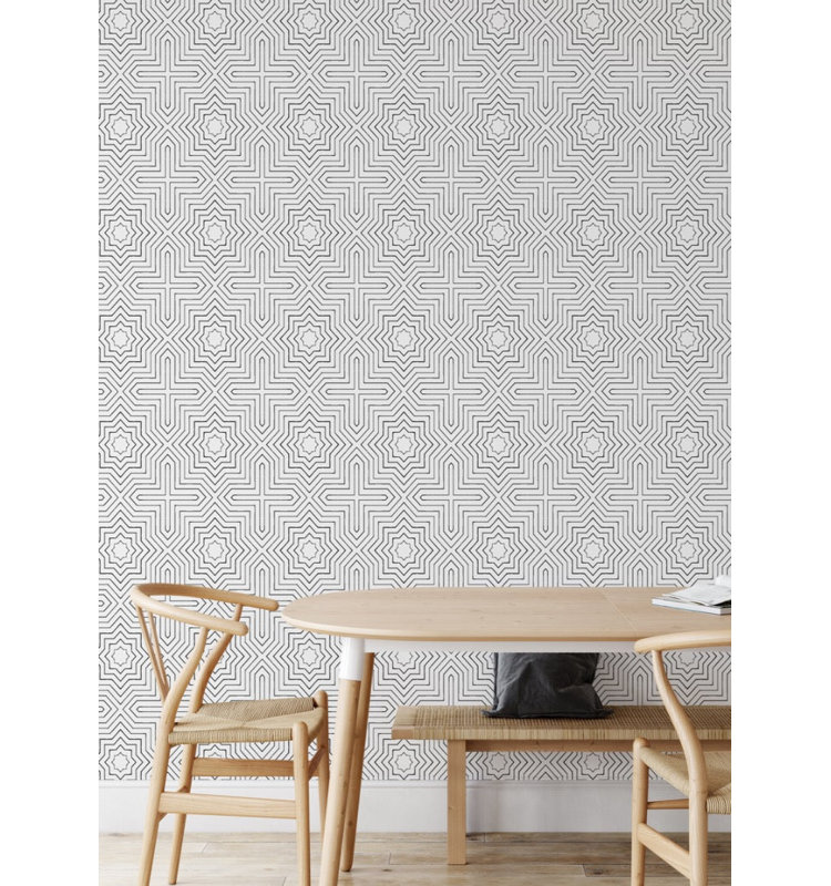 CO-ED Grand 10' L x 24" W Wallpaper Roll, Quartz White, Faux Grasscloth, Non-pasted