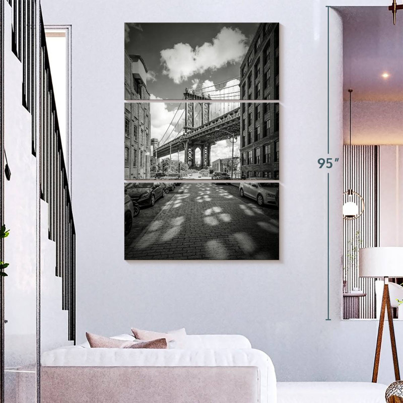 Lilie Manhattan Bridge Monochrome, 74" H x 48" W