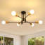 Modern 72cm 6-Light Sputnik Semi Flush Ceiling Light With Bulbs-505601570