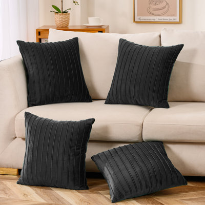 Striped Velvet Throw Pillow