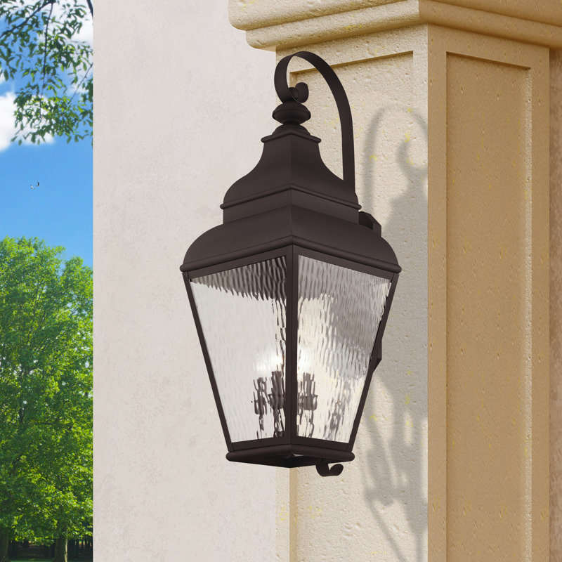 Anousha Water Glass Outdoor Wall Lantern, Bronze