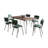 Gordonsville 6 - Person Solid Wood Top Four Leg Dining Set-91376995-91376992