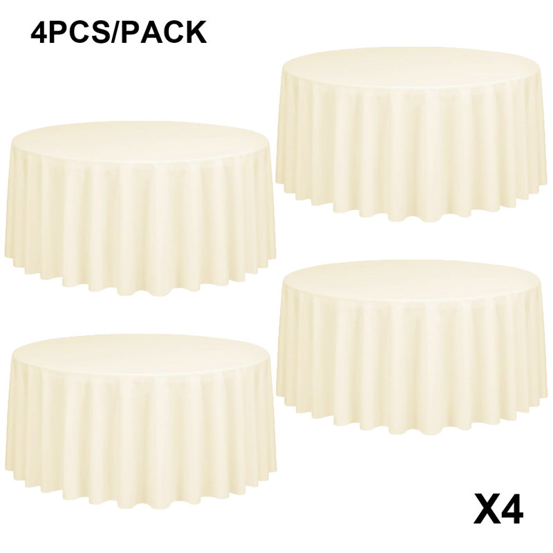 4 pièces / paquet de nappes rondes de couleur unie en polyester de 120 pouces de couleur unie, disponibles en plusieurs couleurs, parfaites pour la décoration de mariage, la décoration intérieure et la conférence, cet accessoire de cuisine durable es
