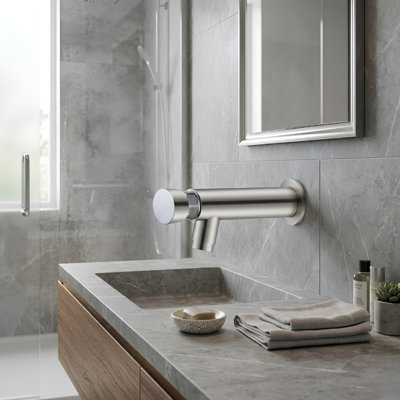 Commercial Wall Mount Metered Brass Chrome Single Cold Wall Mounted Faucet