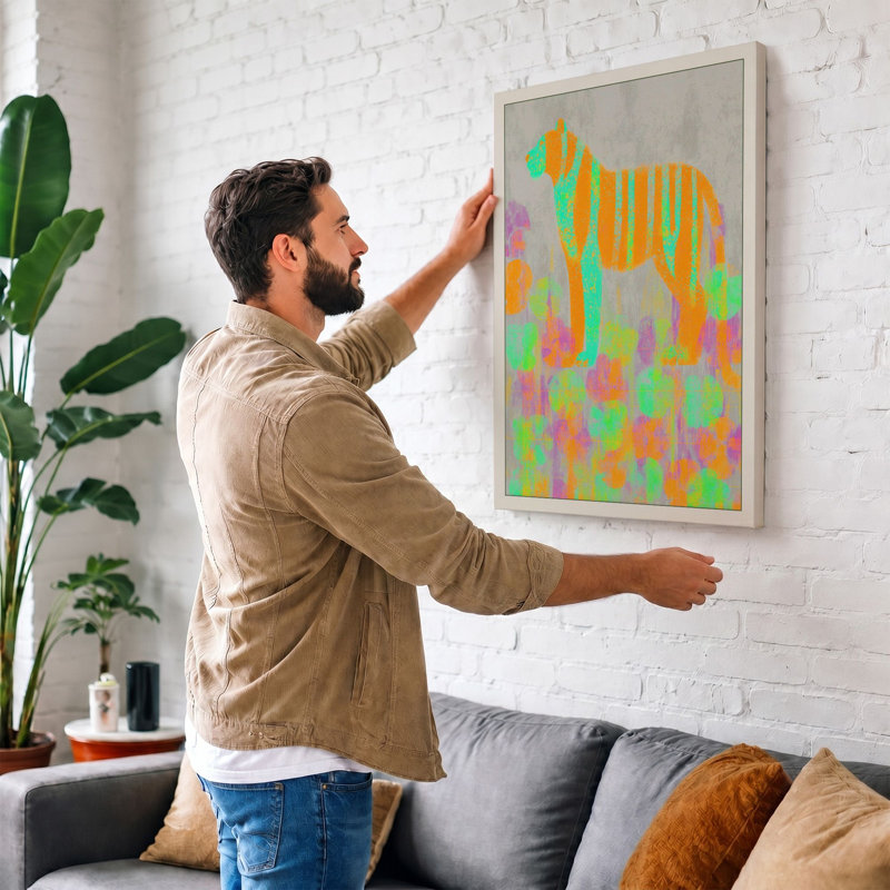 Striped Geometry Geometric - Print, 30x20 - 76.2 x 50.8 cm, Black Border