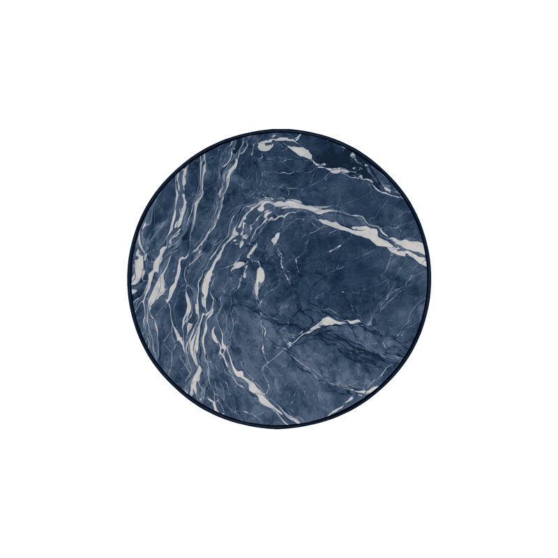 Machine Washable Gray Area Rug, Round 7'