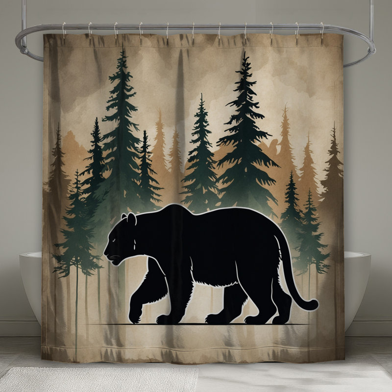 Rideau de douche Bear In Forest, L 70 po x H 84 po