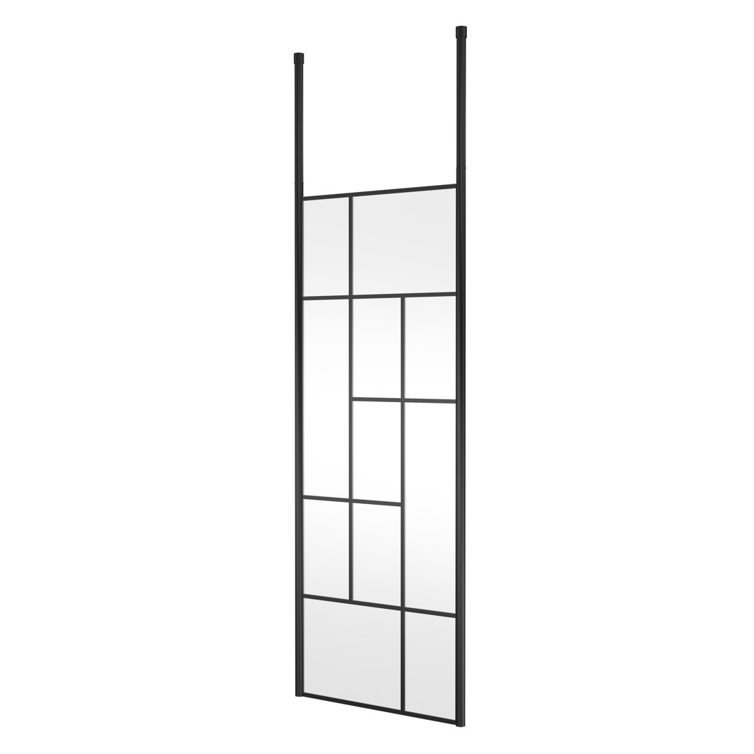 Hudson Reed 760mm Wetroom Screen - Abstract Frame - Ceiling Posts - Matt Black - Image 3