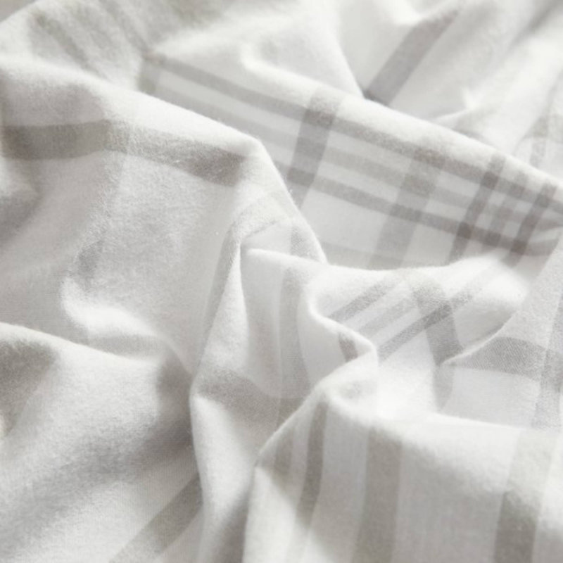 Ensemble d'édredon standard en coton 3 pièces, gris, Édredon double / grand + 2 taies décoratives sta