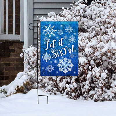 Let It Snow - drapeau de jardin avec flocons de neige