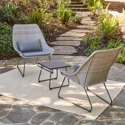 Ensemble de conversation pour 2 personnes avec coussins Gould Wicker