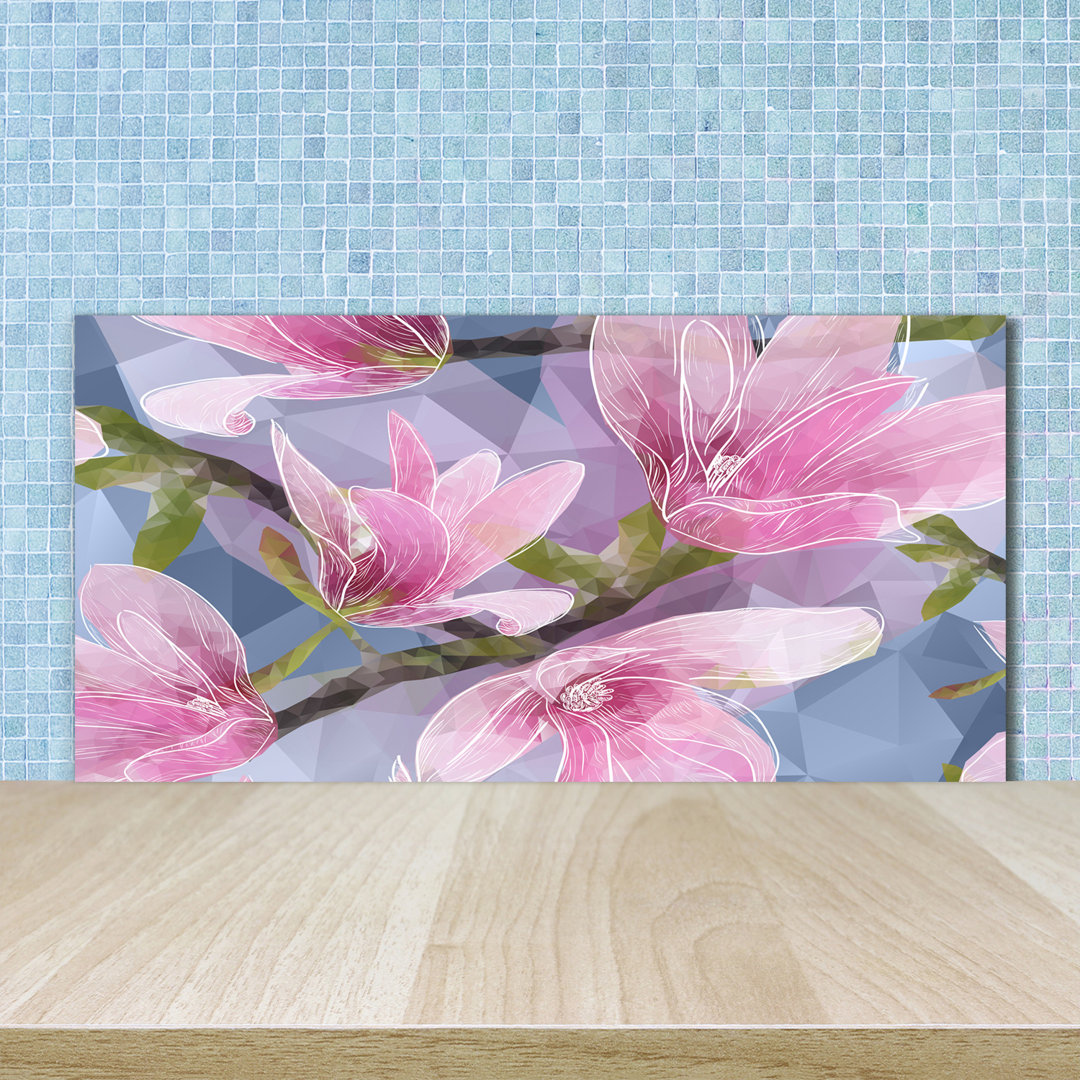 50 cm x 100 cm Glas Spritzschutzpaneel Magnolia