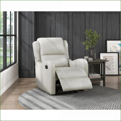 Recliners Taupe Faux Leather Reclining Chair with Solid Wood Frame | Taupe | Solid Wood