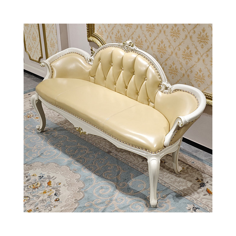 Banc rembourré en cuir véritable European Bed