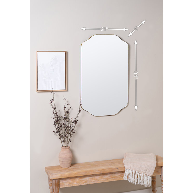 Henry Scalloped Metal Mirror, Gold