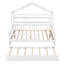 Lit double en bois avec lit gigogne et tablettes, lit de jeu pour enfants, blanc, structure en pin robuste-7887571