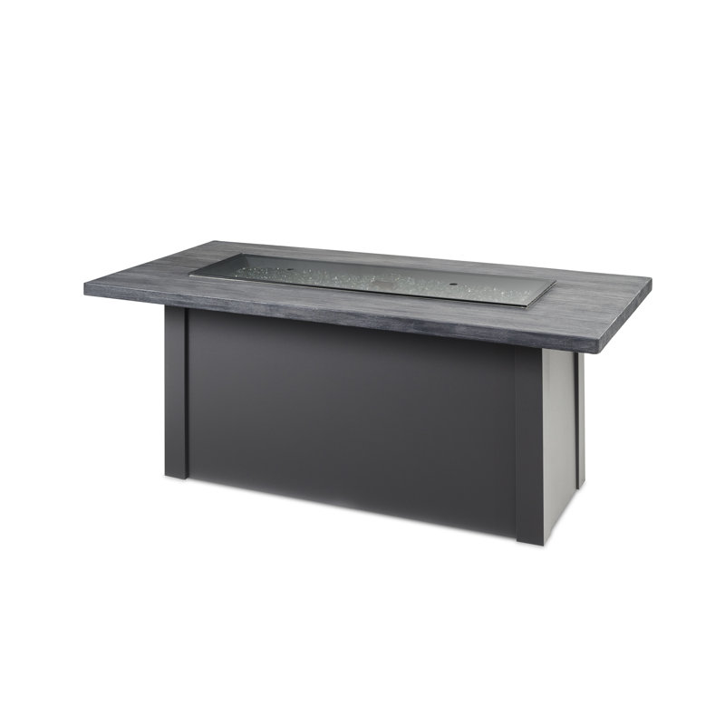 Havenwood Rectangle Smokeless Fire Pit Table with Hidden Fuel Tank, Gray