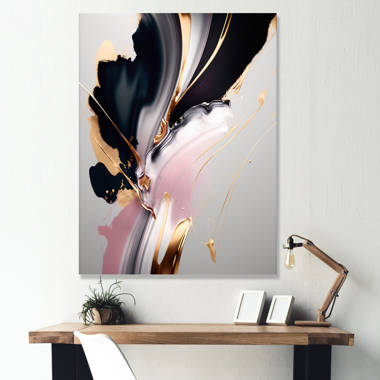 Smooth Liquid Gold in Soft Shades of Gold and Taupe II - Unframed Print Mercer41 Size: 16 W x 16 H