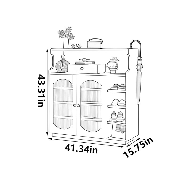 Fashionable and popular storage shoe cabinet, Black