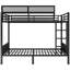 Grand lit superposé en métal noir avec tablette de rangement, pour adultes ados, cadre stable, thermolaqué, capacité de 350 lb / 600 lb en noir, garde, cadre