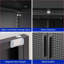 Armoires, armoire de rangement industrielle avec 2 portes 2 tablettes réglables | Acier noir-1028453888