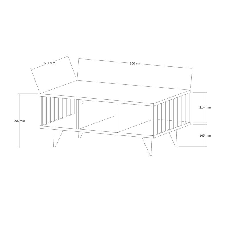 Modern White Coffee Table, 35.4 x 15.7 x 23.6 inches | 100% Melamine Coated Particle Board, Thickness: 0.7 inches | Sleek Design for Living Room & Lounge, Stylish & Durable Furniture Solution