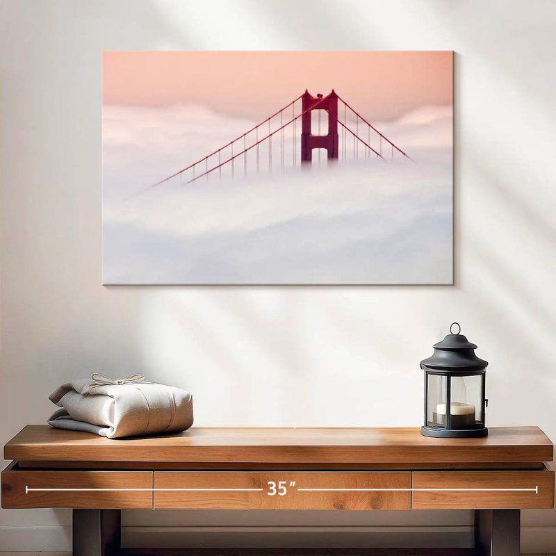 Lilie brouillard couvert Golden Gate Bridge, H 16 po x l 24 po
