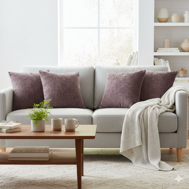 Square Cushion, Aubergine