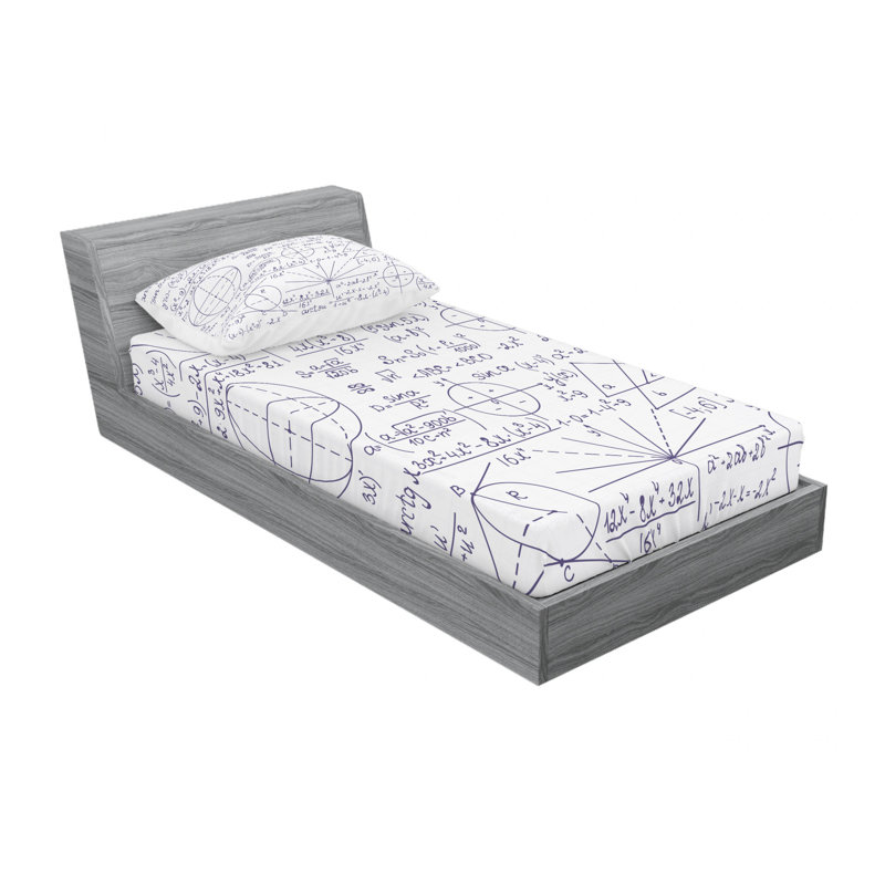 Microfiber Geometric Sheet Set, Twin XL Sheet Set with Fitted Sheet