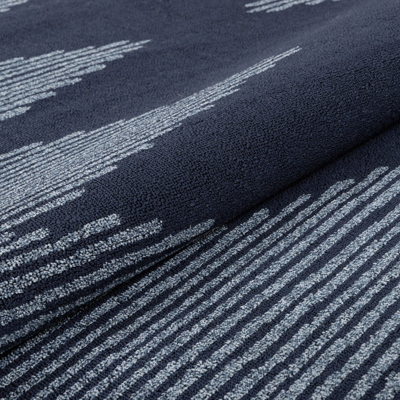 Loop-De-Loop Geometric Synthetic Area Rug, Runner 67 x 220cm