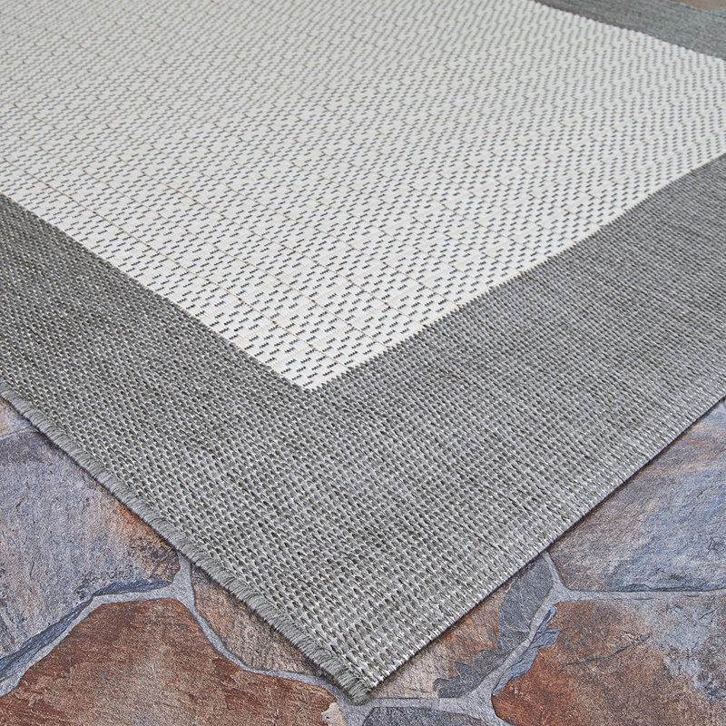 Tapis intérieur / extérieur gris Sania, Tapis de couloir 2 pi 3 po x 11 pi 9 po