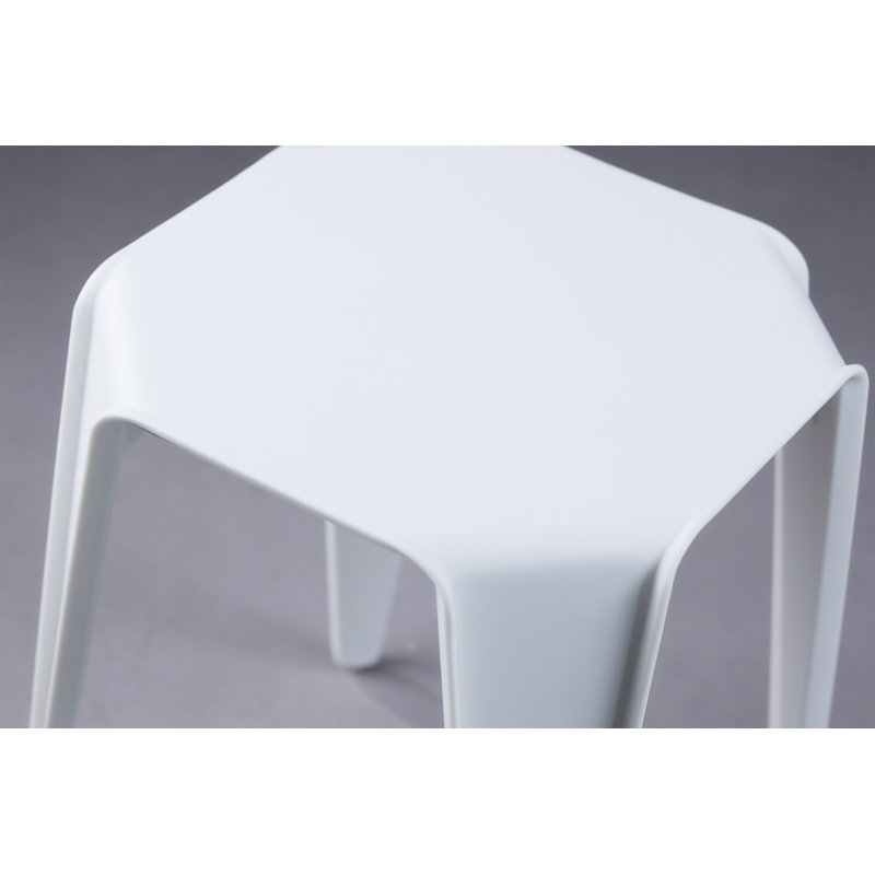 Eiven Plastic Accent Stool, White