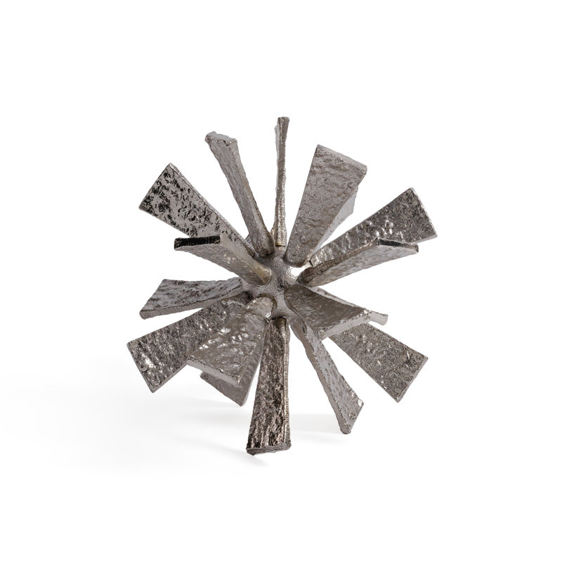 Décoration sculpturale en forme d'étoile en métal, H 7 po x l 7 po x P 7 po