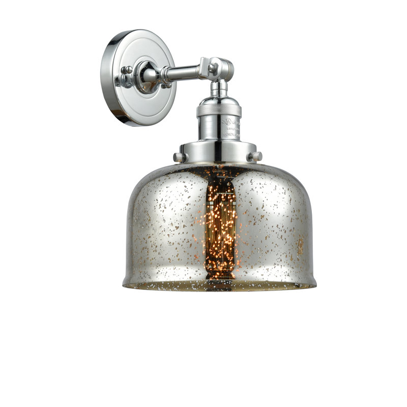 Plafonnier simple semi-encastré 8 lumières Handley, Chrome poli, Ampoule non incluse, Argent mercuré