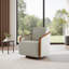 Upholstered Swivel Barrel Chair-1385574547