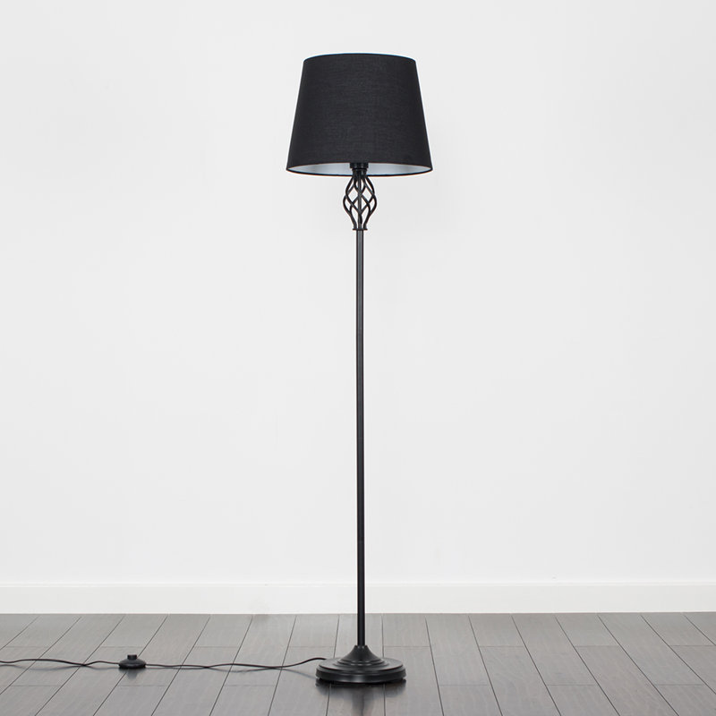 Tegan 151cm Traditional Floor Lamp, Included, Black, Black