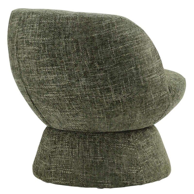 Chaise pivotante rembourrée en tissu Vesta Chenille, Chenille verte