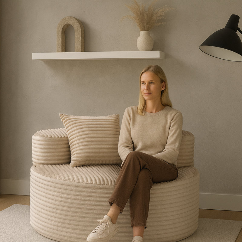 Canapé compressé: Canapé Moon Bay-YKX-33003A-1-Beige, Beige