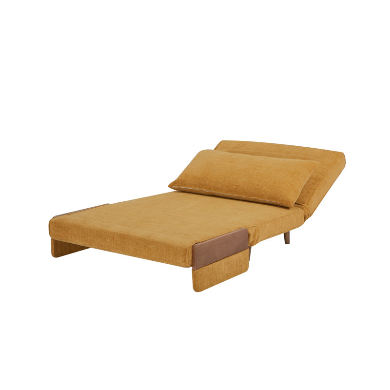 Sven Sofa Bed– 3 In 1 Upholstered Accent Chair Bed-Convertible Sleeper Sofa Chair, Mustard Yellow