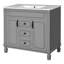 L'armoire de rangement moderne de salle de bain grise 36 po avec 2 tiroirs ajoutera une touche d'élégance à votre meuble-lavabo-2114874630