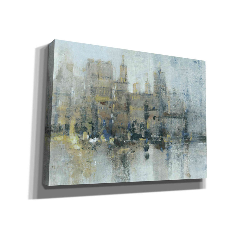 «City Proper II» par Tim O'toole, art mural sur toile, H 40 po x l 54 po x P 1,5 po