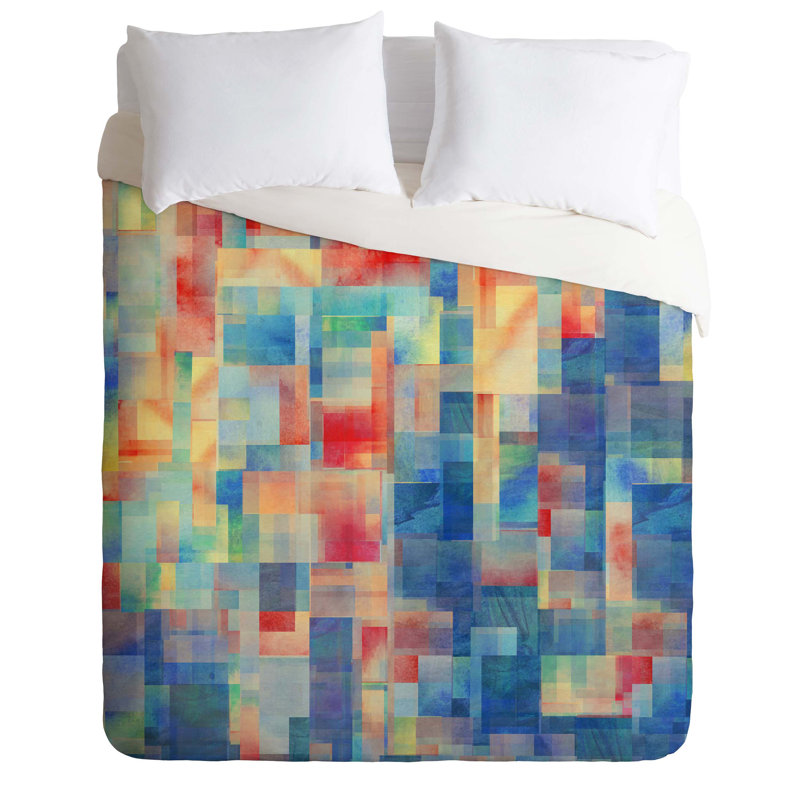 Jacqueline Maldonado Polyester Abstract Duvet Cover, Queen Duvet Cover + 2 Standard Shams